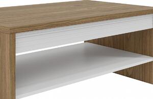 DAFNE 16 konferenční stolek, ořech/bílá lesk/lišta bílá