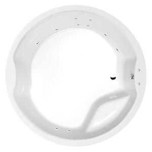 Polysan ROYAL ROUND hydromasážní vana, 172x172x49cm, Active Hydro, chrom 73211.1010