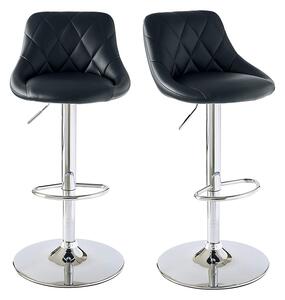 2 ks barových židlí s opěradlem, 2 barvy - černá