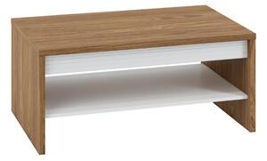 DAFNE 16 konferenční stolek, ořech/bílá lesk/lišta bílá