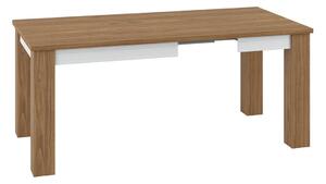 DAFNE 1501 rozkládací jídelní stůl, ořech/bílá lesk/lišta bílá