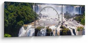 Obraz Iguassu vodopádů (s hodinami) (90x30 cm)
