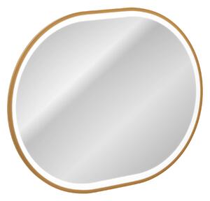 Comad Závěsné zrcadlo s LED osvětlením Apollo 2 90x70 cm s pohybovým senzorem, zlatá