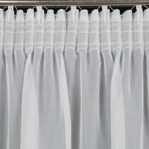 Bílá voálová záclona na pásce LUCIA 300x250 cm
