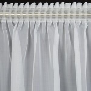 Bílá voálová záclona na pásce LUCIA 350x160 cm