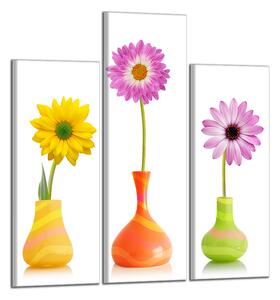 Obraz na plátně Květy ve vázách
