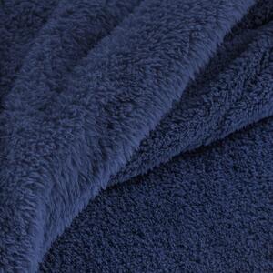 Hebká tmavě modrá flano deka LORI 70x160 cm