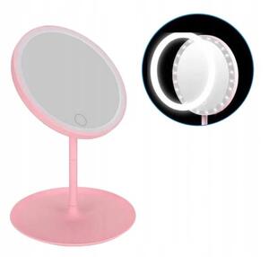 Verk 15785 kosmetické zrcátko s LED podsvícením růžové