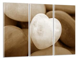 Obraz na stěnu Srdce a hnědé kameny