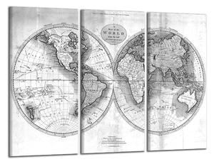 Obraz na plátně Stará mapa světa