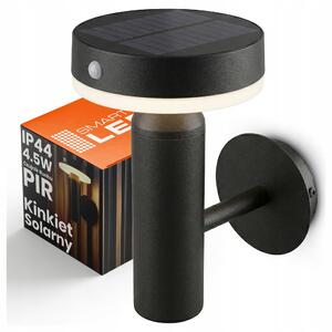 Černý solární LED reflektor, IP44, 4,5 W, 360 lm, 4000 K, 20,5 × 12,5 × 13 cm
