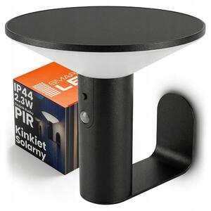 Černý solární LED reflektor, IP44, 2,3 W, 190 lm, 4000 K, 18 × 16 × 15 cm
