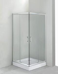Deante Funkia, čtvercová akrylátová sprchová vanička 80x80x16 cm, hloubka 5cm, bílá, KTC_042B