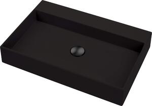 Deante Correo, kamenné umyvadlo na desku 60x40 cm, černá, CQR_NU6S