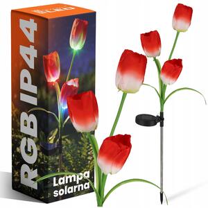 LED solární zápichové svítidlo Tulipán, RGB, IP44