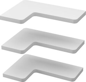 Rohová police Vicco Curva Bílá 40.5 x 2.5 cm Sada 3 kusů, Model 53016