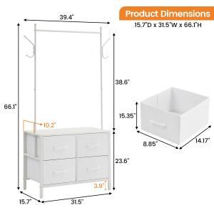 Komoda se zásuvkami, boční skříňka, univerzální, prostorná. Barva: bílá. Materiál: dřevotříska (MDF/dřevovláknitá deska), stabilní kovový rám, odolná konstrukce