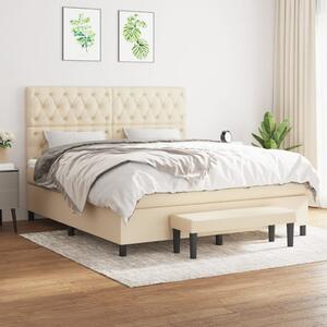 Box spring postel s matrací krémová 160x200 cm textil 3136850
