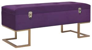 Lavice s úložným prostorem 105 cm fialová samet 247572