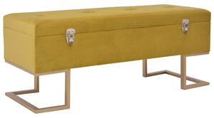 Lavice s úložným prostorem 105 cm hořčicová samet 247571
