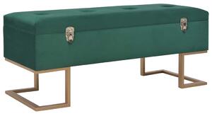 Lavice s úložným prostorem 105 cm zelená samet 247570