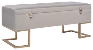 Lavice s úložným prostorem 105 cm šedá samet 247573