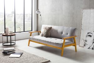 ROZKLÁDACÍ POHOVKA, dřevo, textil, přírodní barvy, světle šedá Livetastic - Rozkládací pohovky, Online Only