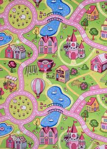 Breno Metrážový koberec SWEET TOWN 26 – růžová silnice, šíře 400 cm
