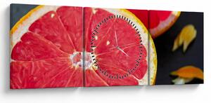 Obraz rozkrojených grapefruitů (s hodinami) (90x30 cm)