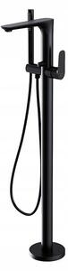Cersanit Crea, volně stojící vanová baterie se sprchovou sadou, černá, S951-308