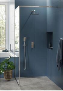 Cersanit LARGA, boční stěna ke sprchovým koutem 90x195cm, 6mm čiré sklo, černý profil, S932-134