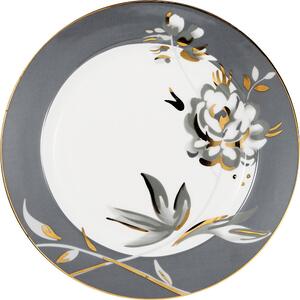 Bílo-šedý porcelánový talíř ø 20.5 cm Aslaug - Green Gate