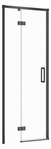 Cersanit Larga, křídlové dveře do otvoru 80x195cm, levé provedení, 6mm čiré sklo, černý profil, S932-127
