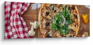 Obraz pizzy (s hodinami) (90x30 cm)