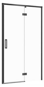 Cersanit Larga, křídlové dveře do otvoru 120x195cm, pravé provedení, 6mm čiré sklo, černý profil, S932-126