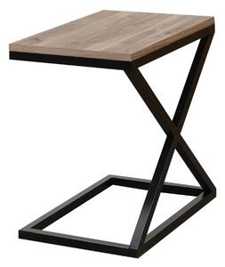 NYX odkládací stolek, dub šedý/černá kov