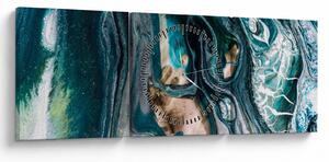Obraz abstrakce (s hodinami) (90x30 cm)