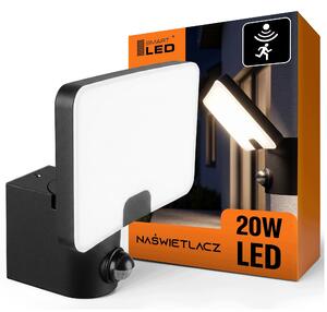 LED reflektor 20 W s pohybovým čidlem, teplá bílá, IP65
