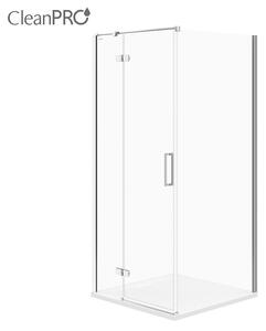 Cersanit Jota, rohový sprchový kout 90 (dveře levé) x 90 (stěna) x 195, 6mm čiré sklo, chromový profil, S160-001