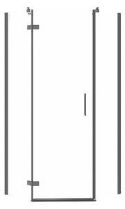Cersanit Jota, 5-úhelníkový sprchový kout 90x90x195 cm, levé dveře, 6mm čiré sklo, černý profil, S160-016