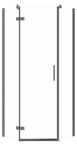 Cersanit Jota, 5-úhelníkový sprchový kout 80x80x195 cm, levé dveře, 6mm čiré sklo, černý profil, S160-012