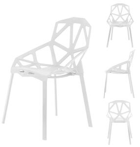 ModernHOME Sada 4x moderní designové židle bílé PC-015 PC-015 WHITE
