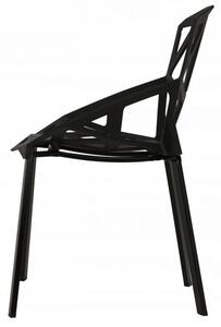 ModernHOME Sada 4x moderní designové židle černá PC-015