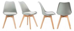 Sada 4 židlí, šedá, ModernHome KOMPLET PC-003 GREY