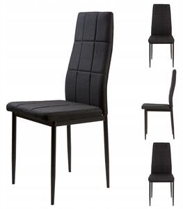 ModernHOME Sada židlí z ekokůže, 4 ks. Černá DC860-4 BLACK