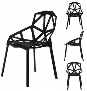 ModernHOME Sada 4x moderní designové židle černá PC-015 PC-015 BLACK 4 SZ