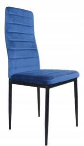 ModernHOME Židle s profilovanou opěrkou - BLUE VELVET - 4 kusy