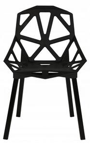 ModernHOME Sada 4x moderní designové židle černá PC-015