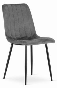 ModernHOME Sada sametových židlí TURIN 4 ks. tmavě šedá