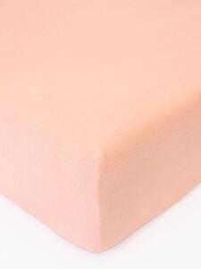 MK Lůžkoviny Froté prostěradlo do postýlky 60 × 120 cm - lososová